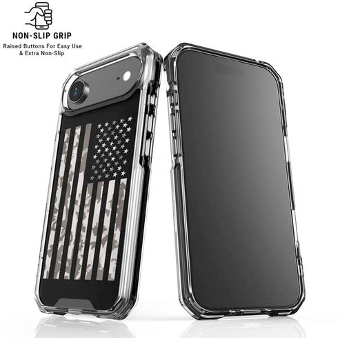 Black and White Camo American Flag iPhone 17 Air Clear Case