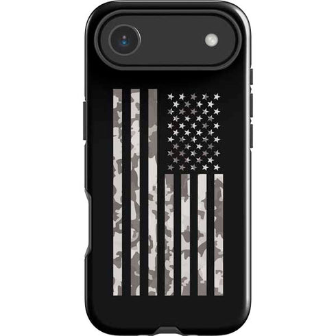Black and White Camo American Flag iPhone 17 Air Impact Case