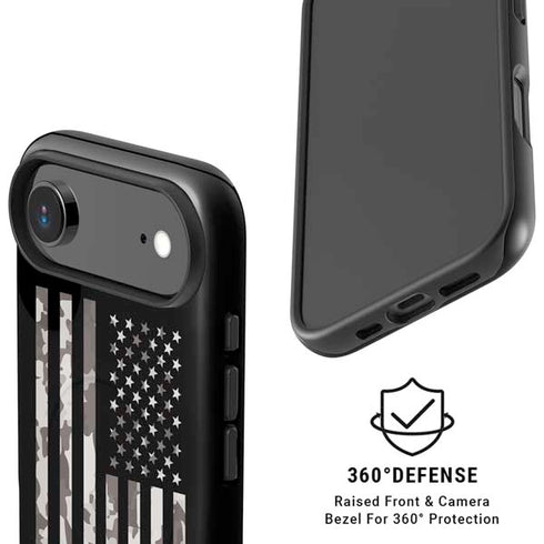 Black and White Camo American Flag iPhone 17 Air Magsafe Impact Case