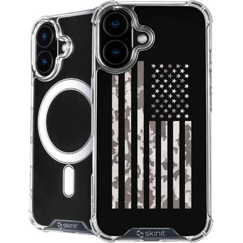 Black and White Camo American Flag iPhone 17 MagSafe Case