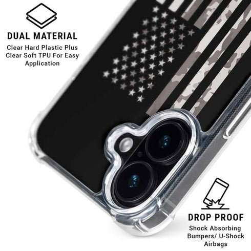 Black and White Camo American Flag iPhone 17 MagSafe Case