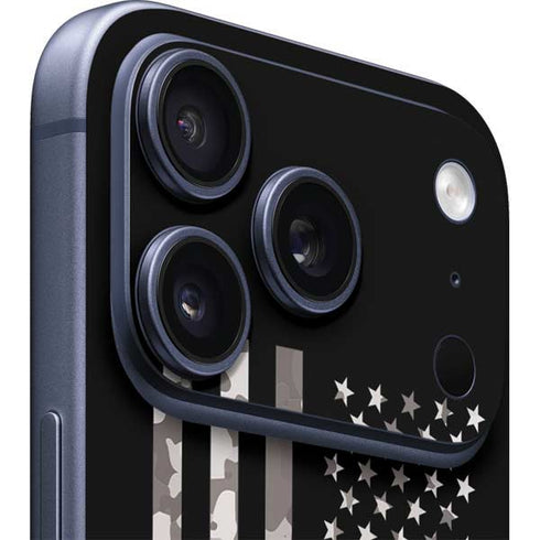 Black and White Camo American Flag iPhone 17 Pro Max Skin