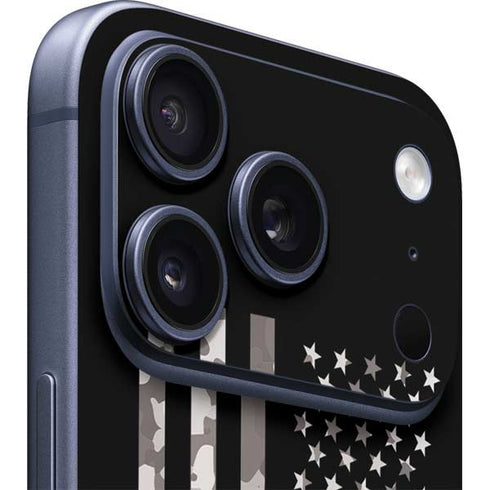 Black and White Camo American Flag iPhone 17 Pro Skin