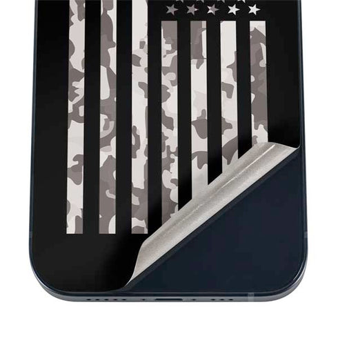 Black and White Camo American Flag iPhone 17 Pro Skin