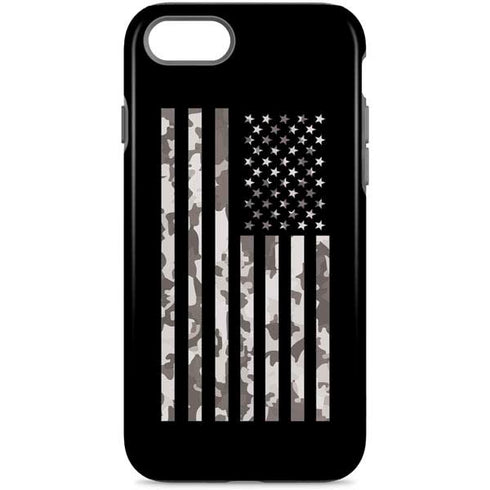 Black and White Camo American Flag iPhone Cases