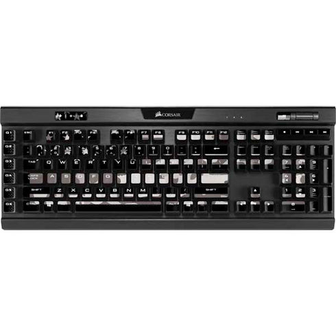 Black and White Camo American Flag K95 RGB PLATINUM Mechanical Gaming Keyboard Skin