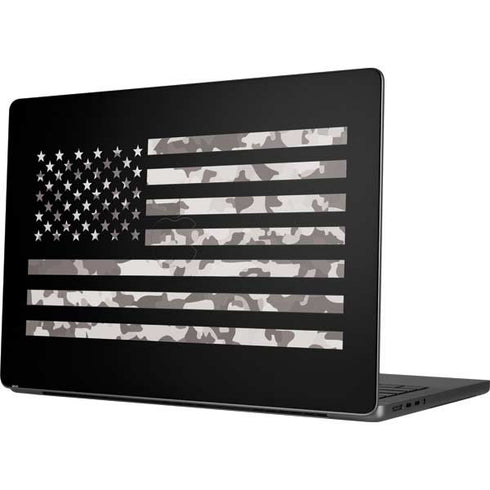 Black and White Camo American Flag Apple MacBook Pro 14-inch Skin