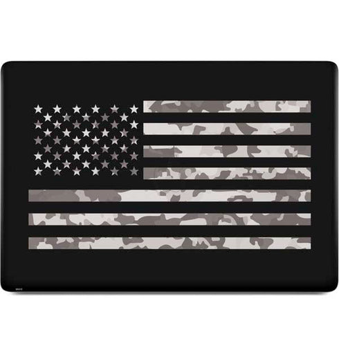 Black and White Camo American Flag MacBook Skins