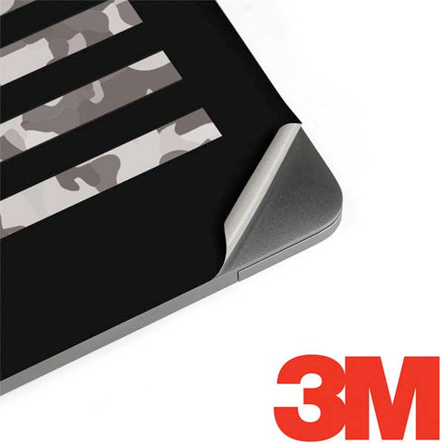 Black and White Camo American Flag MacBook Skins