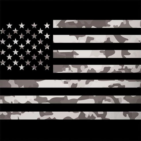 Black and White Camo American Flag MacBook Skins