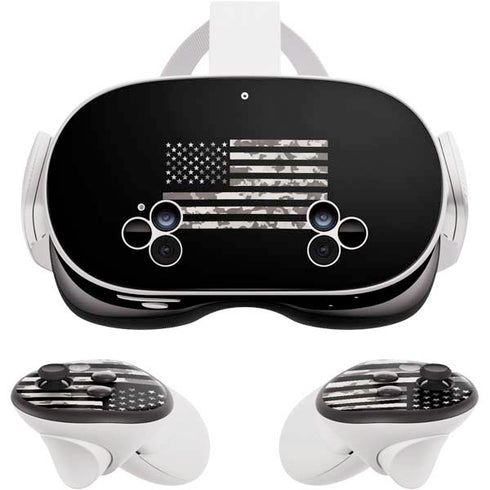 Black and White Camo American Flag Meta Quest 3S Skin