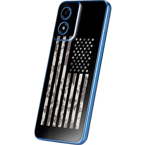 Black and White Camo American Flag Moto G Play 4G (2024) Skin