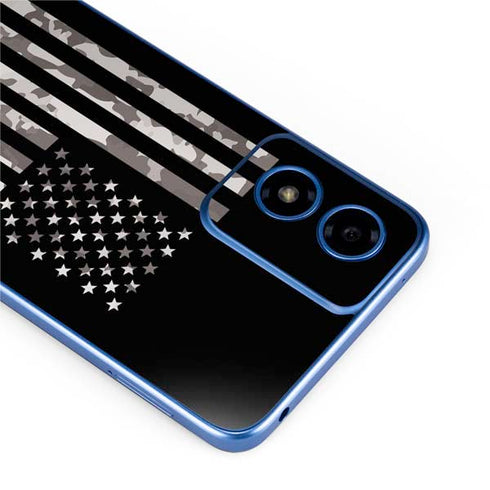 Black and White Camo American Flag Moto G Play 4G (2024) Skin