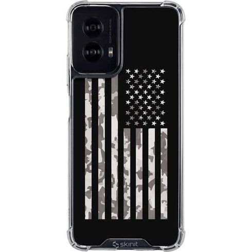 Black and White Camo American Flag Moto G Power 5G (2024) Clear Case