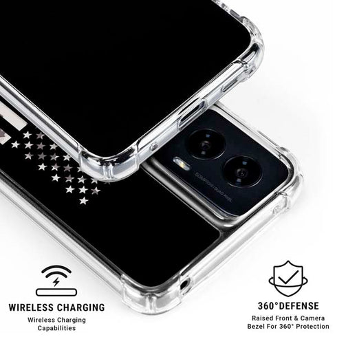 Black and White Camo American Flag Moto G Power 5G (2024) Clear Case