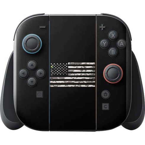 Black and White Camo American Flag Nintendo Switch 2 (2025) with Joy-Con Skin