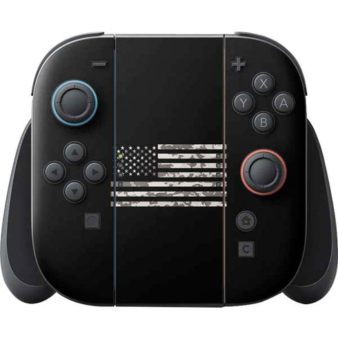 Black and White Camo American Flag Nintendo Switch 2 (2025) Joy-Con Controller Skin