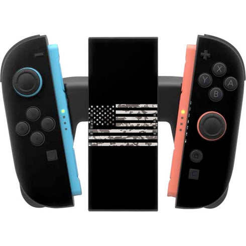 Black and White Camo American Flag Nintendo Switch 2 (2025) Joy-Con Controller Skin
