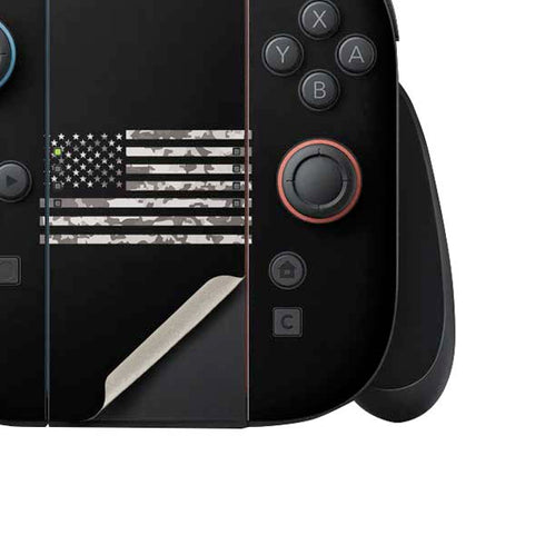 Black and White Camo American Flag Nintendo Switch 2 (2025) Joy-Con Controller Skin