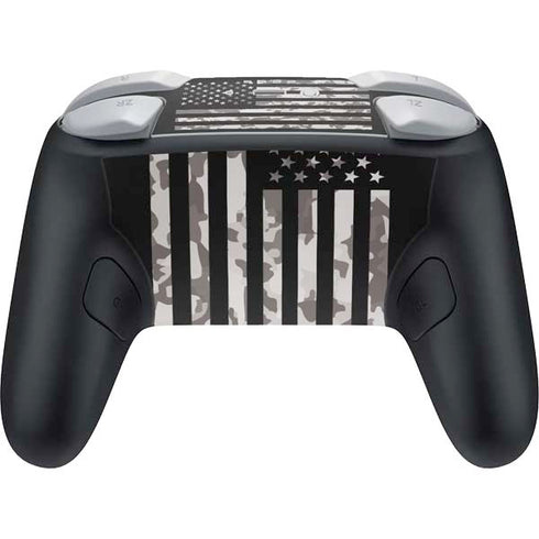 Black and White Camo American Flag Nintendo Switch 2 (2025) Pro Controller Skin