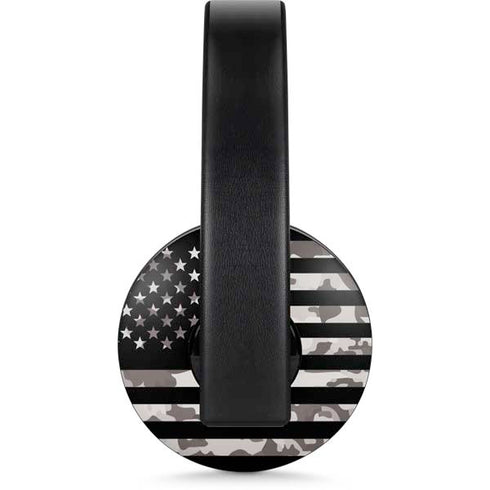 Black and White Camo American Flag PlayStation 4 Gold Wireless Headset Skin