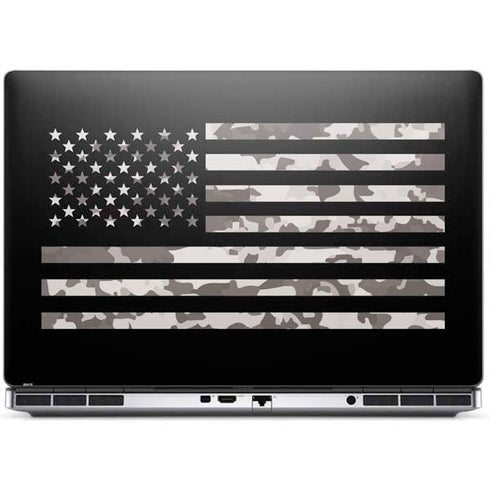 Black and White Camo American Flag Dell Precision Skin