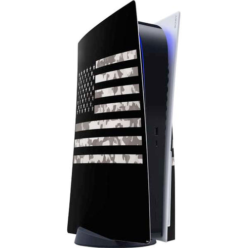 Black and White Camo American Flag PlayStation PS5 Skins