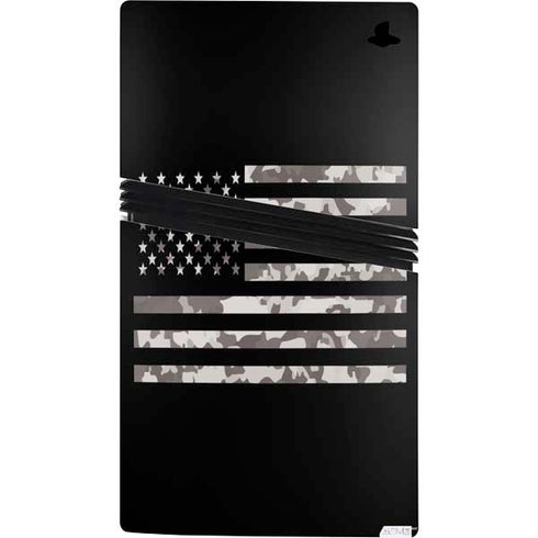 Black and White Camo American Flag PS5 Pro Bundle Skin
