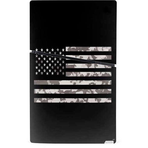 Black and White Camo American Flag PS5 Slim Digital Edition Console Skin