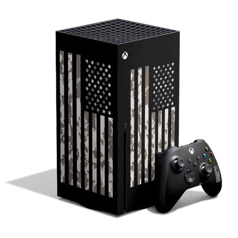 Black and White Camo American Flag Xbox Series X Skins