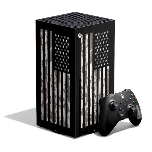 Black and White Camo American Flag XBox Series X Digital Edition Bundle Skin