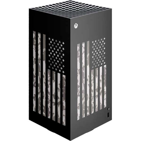 Black and White Camo American Flag XBox Series X Digital Edition Console Skin