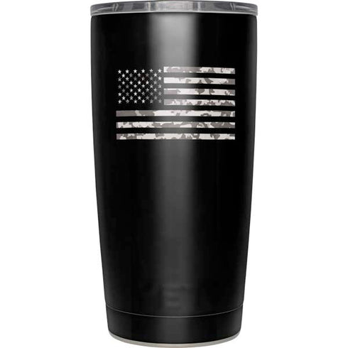 Black and White Camo American Flag Yeti 20oz Tumbler Skin