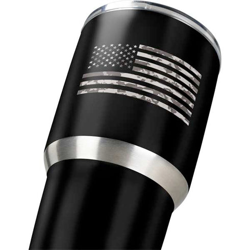 Black and White Camo American Flag Yeti 30oz Rambler Tumbler Skin