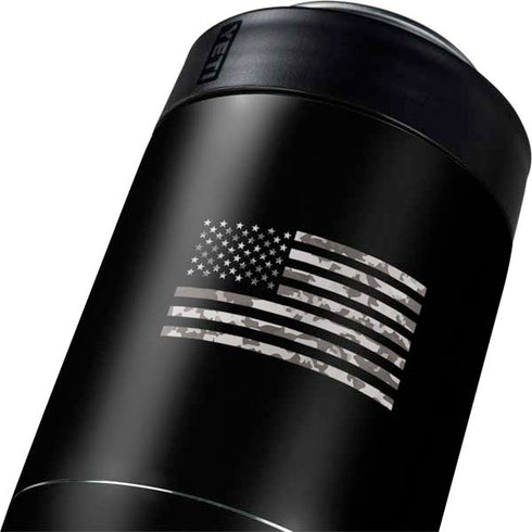Black and White Camo American Flag Yeti Colster Can Insulator Skin
