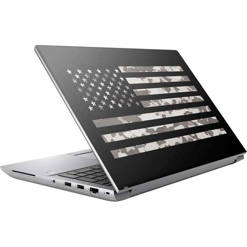 Black and White Camo American Flag HP ZBook Fury 16 G10 Skin