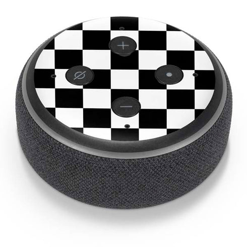 Black and White Checkered Amazon Echo Dot Skin
