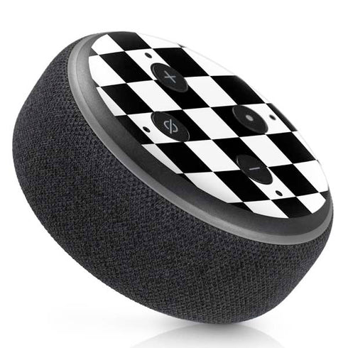Black and White Checkered Amazon Echo Dot Skin