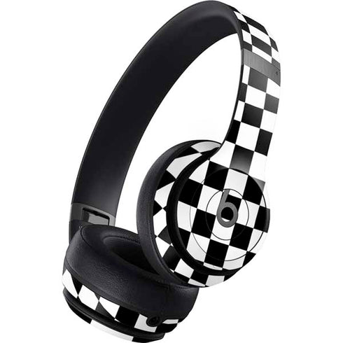 Black and White Checkered Beats Solo 4 Wireless Headphones Skin