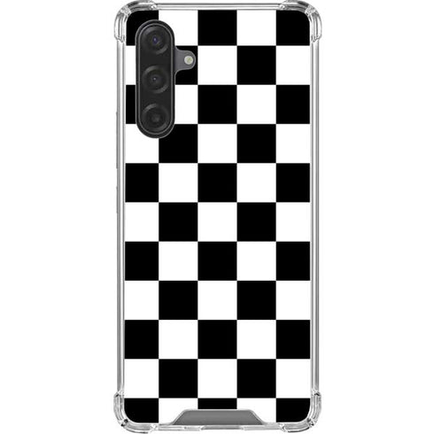 Black and White Checkered Galaxy A17 Clear Case