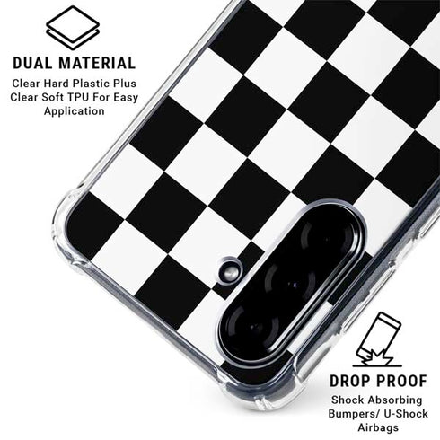 Black and White Checkered Galaxy A36 5G Clear Case