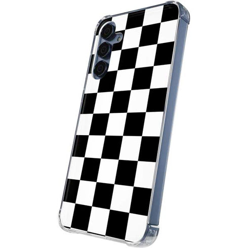 Black and White Checkered Galaxy A55 5G Clear Case
