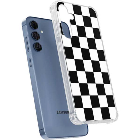 Black and White Checkered Galaxy A55 5G Clear Case