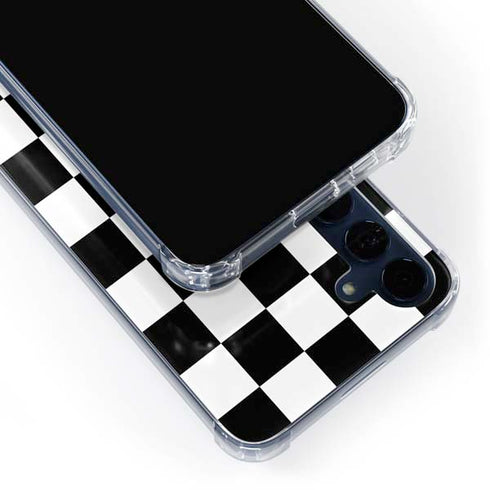 Black and White Checkered Galaxy A55 5G Clear Case