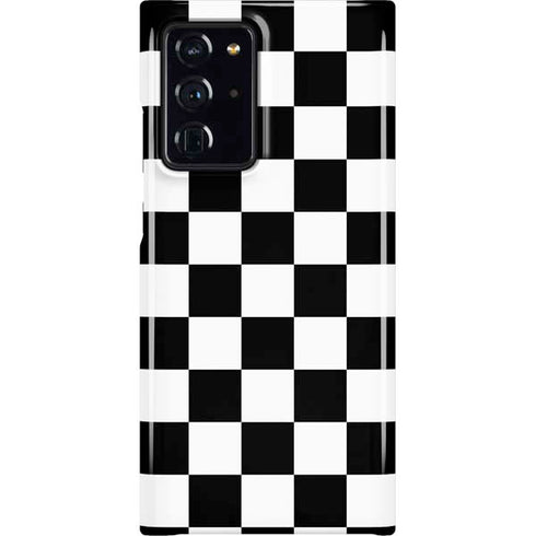 Black and White Checkered Galaxy Cases