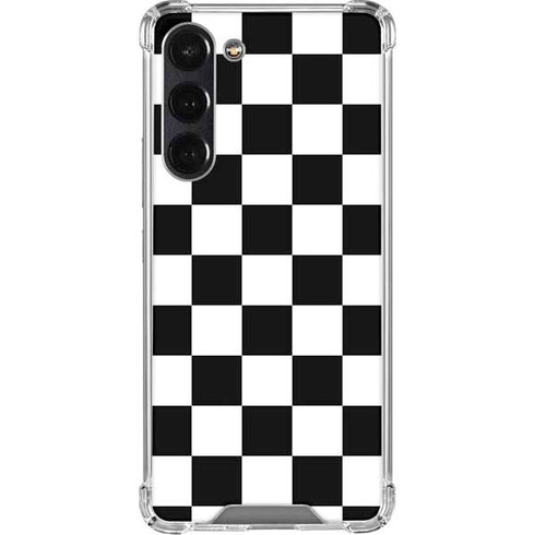 Black and White Checkered Galaxy S24 FE Clear Case