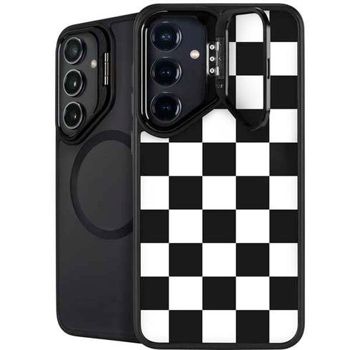 Black and White Checkered Galaxy S24 Plus Kickstand Case