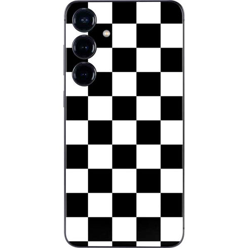 Black and White Checkered Galaxy S25 Skin