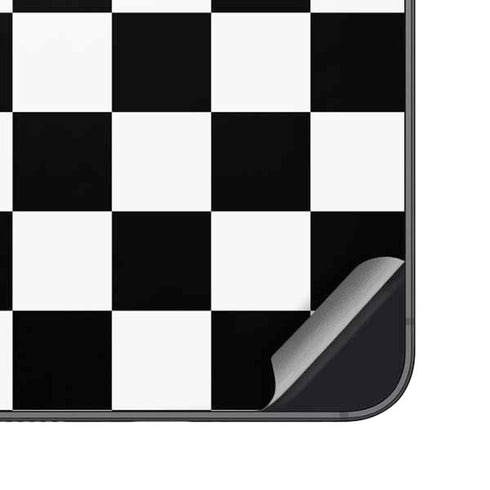 Black and White Checkered Galaxy S25 Skin