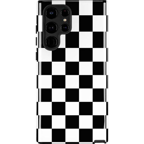 Black and White Checkered Galaxy Cases